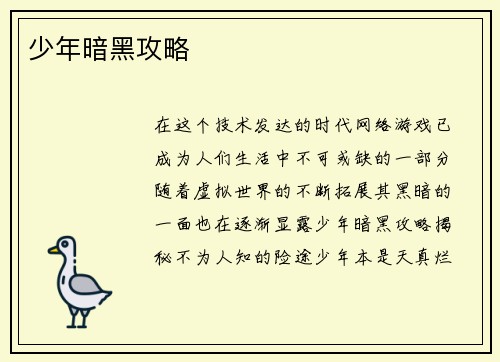 少年暗黑攻略